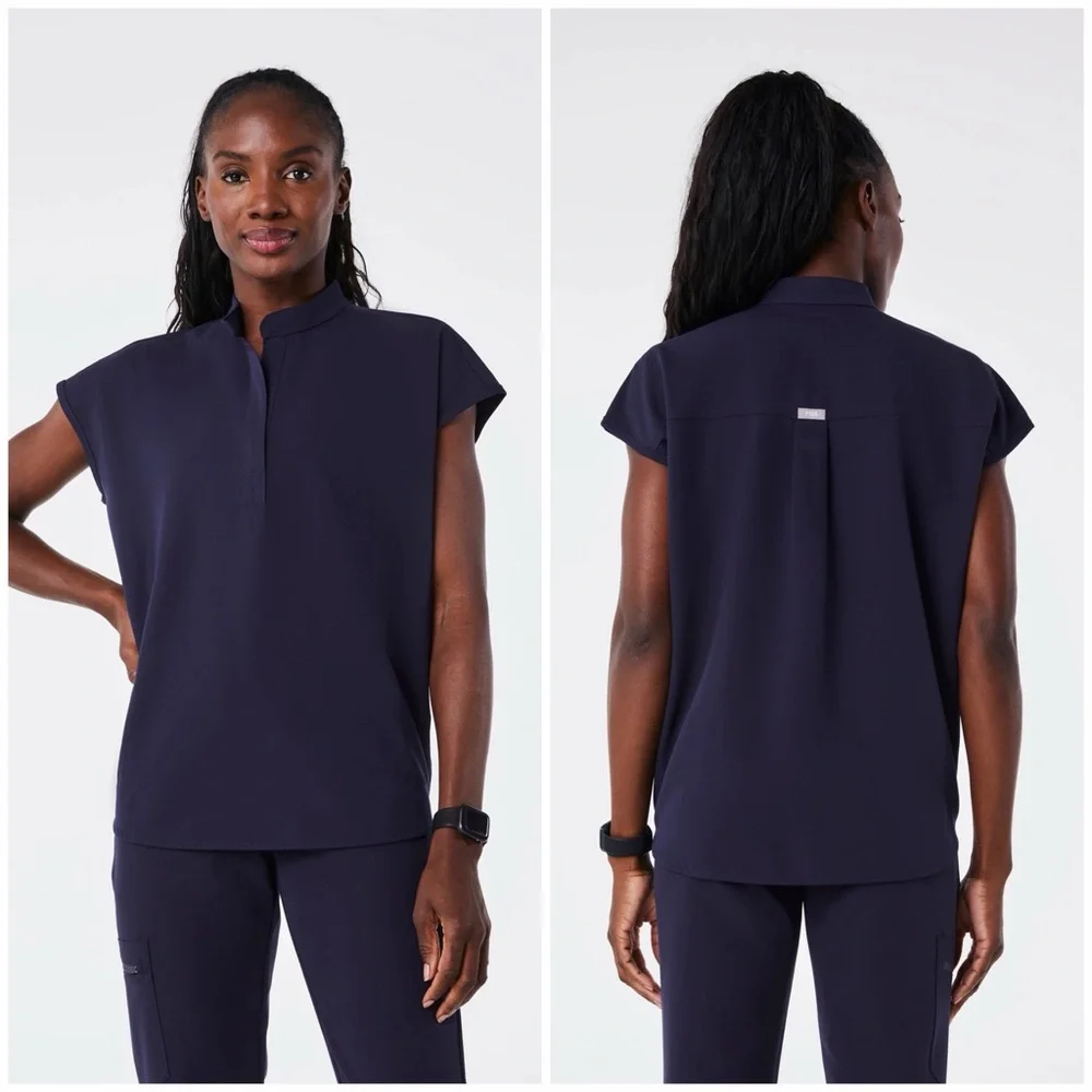 Figs Rafaella Oversized Navy Scrub Top (Size XL)